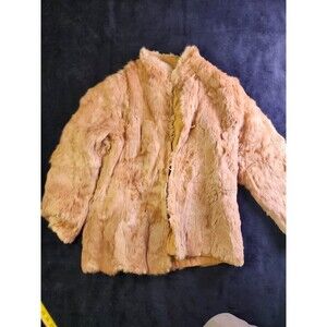 Vintage faux Fur reversible handmade womens coat